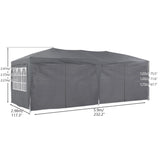 ZNTS 10×20 Party Tent Wedding Patio Gazebo,with 6 Removable Sidewalls & Carry Bag The Pop Up Canopy Tent, 28350715