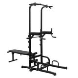 ZNTS Power Tower Dip Station with Bench Pull Up Bar Stand Adjustable Height Heavy Duty Multi-Function 24611477