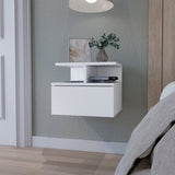 Augusta Floating Nightstand with 2-Tier Shelf and 1-Drawer B128P148656