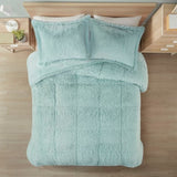 Full/Queen Shaggy Long Fur Comforter Mini Set B03595950