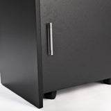 Salon Styling Station with 2 Drawers, 2 Hair Dryer Holders and 1 Cabinet, Black W2181P155877