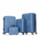 4-piece ABS lightweight suitcase, 14 inch makeup box, aircraft wheels BLUE W284P149260
