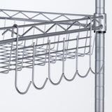 ZNTS Concise 6 Layers Carbon Steel & PP Storage Rack Silver Gray 23771144