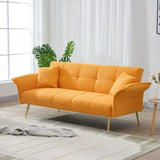70-inch teddy fleece sofabed, convertible futon sofabed with adjustable arms and backrest, modern W2290P257425