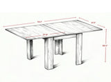 Square Extendable Dining Table for 46 People, Folding Table for Small Spaces, Adjustable 28"55" 72361871