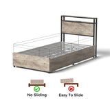 Twin Bed Frame, Storage Headboard with Charging Station, Solid and Stable, Noise Free, No Box Spring W2129P272269