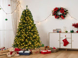 FCH 6ft PVC Material DIY 150 Lights Warm Color 8 Modes 1050 Branches Christmas Tree Green 11385269