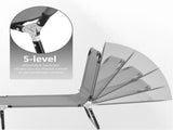 Dark Gray 2-Pack Folding Pool Chairs Chaise Lounge with 5-Level Reclining Back, Steel Frame 38341129