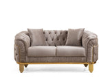 Vanessa Modern style Loveseat made with wood in Taupe 698781233245