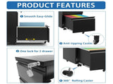 2 Drawer Metal Mobile File Cabinet, Rolling File Cabinet with Lock for Hanging Legal/Letter/A4 80070490