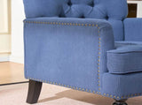 Tufted Club Chair, Accent Chair, Upholstered Button Armchair, Linen Fabric Corduroy Sofa Chairs for 10084667