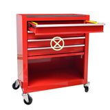 4 DRAWERS MULTIFUNCTIONAL RED TOOL CART WITH WHEELS W110280934