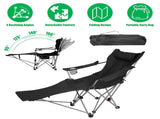 Outdoor Reclining Camping Lounge Chair 95&deg-160&deg Adjustable Angle Carbon Steel Frame Heavy Duty 28821678
