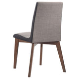 Grey and Natural Walnut Upholstered Side Chairs B062P145493