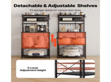 Kitchen Bakers Rack with Power Outlet, 4.6ft Cable, 23.6" Wide with Sturdy X-Shaped Support, 8 77488064