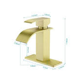 Waterfall Spout Single Handle Bathroom Sink Faucet W2287P154573
