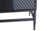 Accent Black Lacquered 4 Door Wooden Cabinet Sideboard Buffet Server Cabinet Storage Cabinet, for W1435133315
