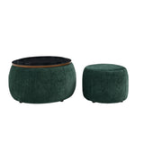 ZNTS Round Storage Ottoman, 2 in 1 Function, Work as End table and Ottoman,with small W487P165701