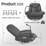 Oversized Power Recliner Chair,270&degSwivel Glider Recliner for Nursery, Electric Recliner Sofa 73863607