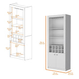 White Bar Cabinet with Wine Storage and Three Shelves B062P193658