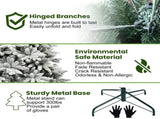 7ft Flocked Christmas Tree with 1514 Tips, Realistic PEPVC Snowy Hinged Tree with Metal Stand, Full 02903371