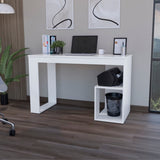 ZNTS White Two Shelves Writing Desk B062P175177