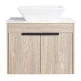 ZNTS 24 " Modern Design Float Bathroom Vanity With Ceramic Basin Set, Wall Mounted White Oak Vanity With 61035448