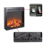 ZNTS 18 inch electric fireplace insert, ultra thin heater with log set & realistic flame, overheating W1769103307