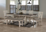 Cottage Style 1pc Upholstered Seat Chalk Gray Finish Bench Dining Room Bedroom Wooden Furniture B011135937