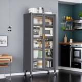 Open-door kitchen shelving Floor-to-ceiling multilevel household microwave storage cabinet bowls 88888451