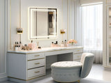 LED Bathroom Mirror 36" x 28" Front and Backlight, 5 Mins Defog, 5MM Full HD Reflected Wall Mounted T3177P284018