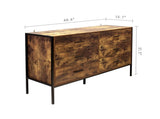 Industrial Style 6 Drawer Double Dresser,Rustic Brown Wood Storage Dresser Clothes Organizer with 95234840
