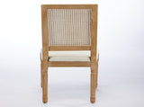 French Decor Chairs Set of 2, Louis Dining Chairs with Square Rattan Backrest and Exquisitely Carved W1143P335056