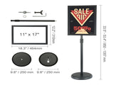 Pedestal Sign Holder Adjustable Poster Stand 11 x 17 Inch Round Base 46911585