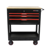 3 DRAWERS MULTIFUNCTIONAL TOOL CART WITH WHEELS AND WOODEN TOP W110290503