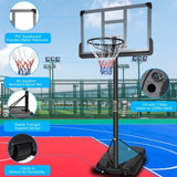 ZNTS Portable Basketball Hoop System Stand Height Adjustable 6.6ft - 10ft with 44 Inch 50516123