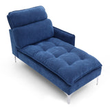 55" Chaise Lounge Indoor,Upholstered Furniture Lounge Chair with Left Armrest & Lumbar Pillow, W1117P226067