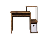 Weathered Oak and Black Computer Desk with Keyboard Tray B062P184565
