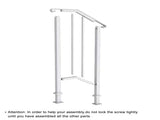 Handrails for Outdoor Steps, Iron Handrail Fits 1 Step, Transitional Handrail with Installation Kit, 99378762