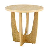 25" Round End Table, Wooden Side Table, Night Stand for Bedroom, Living Room ,Reception Room W1801P195684