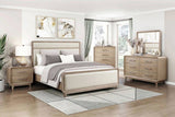 Modern Elegant Design Nightstand of 2x Storage Drawers Curved Corners Natural Finish Wooden Bedroom B011P332261