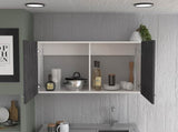 Napoles Wall Cabinet, Two Shelves, Double Door -White / Smokey Oak B20092043