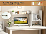 Expandable Desktop Bookshelf Organizer, 26"-38" Adjustable Length Countertop Storage Hutch with 68124095