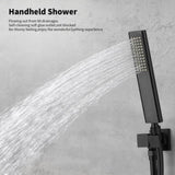 Male NPT Waterfall Tub and Shower Faucet Set, Suntisbo 10-Inch Matte Black Rain Shower System T3177P277543