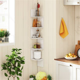 5-layer white wall mounted corner stand/bookshelf 33726356