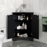 ZNTS Black Triangle Bathroom Storage Cabinet with Adjustable Shelves, Freestanding Floor Cabinet for Home WF291467AAB