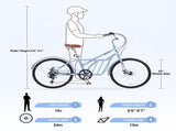 6 Speed, Steel Frame, Multiple Colors 24 Inch Bike,Commuter Bike for Adults W1019P352638