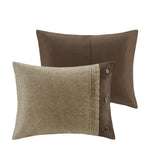 7 Piece Faux Suede Comforter Set Brown Cal King B03597293