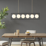H 6-Light Frosted Glass Globe r Chandelier B03596555