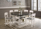 2pc Transitional Upholstered Counter Height Dining Chair Bar Stools Chalk Gray Finish Wooden B011P148062